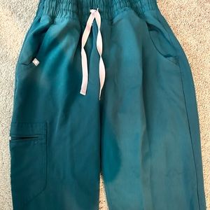 Figs Zamora high waisted jogger pants Caribbean Blue